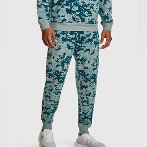 Under Armour Rival Fleece Camo Joggers Pants Blue 1382293-781 Mens Size S